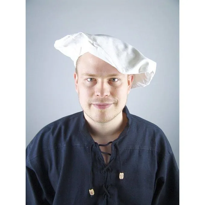 Leonardo Carbone Baumwolle Baskenmütze, Creme 4 Leonardo Carbone Baumwolle Baskenmütze, Creme – Bild 4