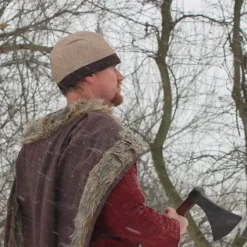 Birka Hut Fischgrät-Muster, Braun -Angebote Wikinger Kleidung Store birka hut fischgraet muster braun 4