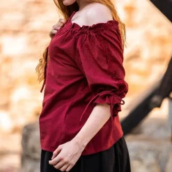 Leonardo Carbone Bluse Rosamund, Rot -Angebote Wikinger Kleidung Store bluse rosamund rot 3