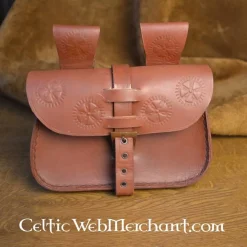 Leonardo Carbone Braune Ledertasche Sonnenrad