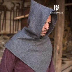Burgschneider Chaperon Skjoldehamm, Wolle, Grau -Angebote Wikinger Kleidung Store chaperon skjoldehamm wolle grau 2