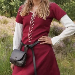 Cotehardie Odilia, Weinrot -Angebote Wikinger Kleidung Store cotehardie odilia weinrot 2