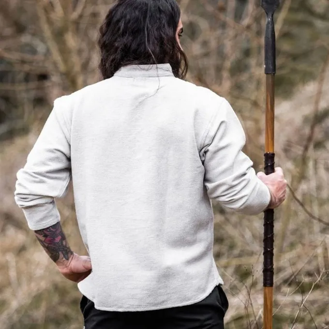 Leonardo Carbone Dickes Baumwollhemd, Grau 4 Leonardo Carbone Dickes Baumwollhemd, Grau – Bild 4