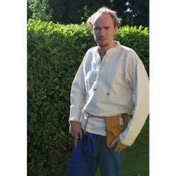 Leonardo Carbone Dickes Baumwollhemd, Natur -Angebote Wikinger Kleidung Store dickes baumwollhemd natur 2