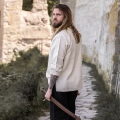 Leonardo Carbone Dickes Baumwollhemd, Natur -Angebote Wikinger Kleidung Store dickes baumwollhemd natur 4