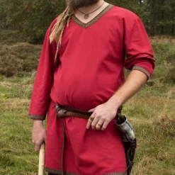 Dunkelrot Viking Tunika
