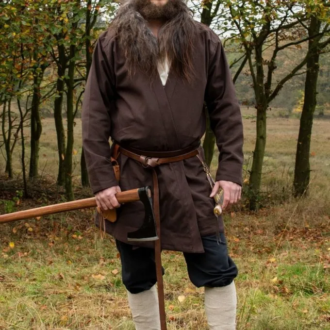 Frühmittelalterlicher Kaftan Njord, Braun 2 Frühmittelalterlicher Kaftan Njord, Braun – Bild 2