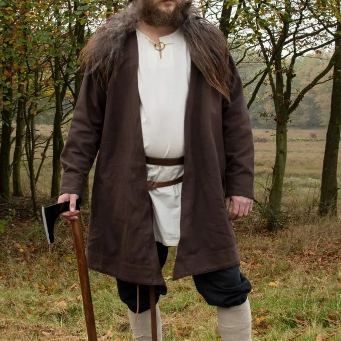 Frühmittelalterlicher Kaftan Njord, Braun 5 Frühmittelalterlicher Kaftan Njord, Braun – Bild 5