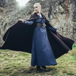 Leonardo Carbone Gestickte Mantel Damia, Braun -Angebote Wikinger Kleidung Store gestickte mantel damia braun 4