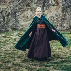 Leonardo Carbone Gestickte Mantel Damia, Grün -Angebote Wikinger Kleidung Store gestickte mantel damia gruen 4