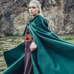 Leonardo Carbone Gestickte Mantel Damia, Grün -Angebote Wikinger Kleidung Store gestickte mantel damia gruen 5