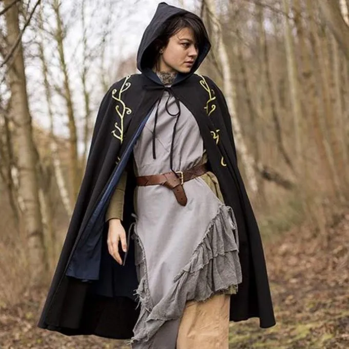 Epic Armoury Gestickte Mantel Terra, Schwarz 1 Epic Armoury Gestickte Mantel Terra, Schwarz