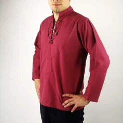 Leonardo Carbone Gewebtes Hemd, Rot -Angebote Wikinger Kleidung Store gewebtes hemd rot 4