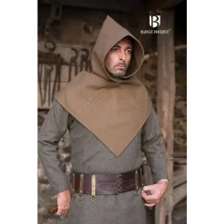 Burgschneider Gugel Skjoldehamm, Wolle, Herbstgrün