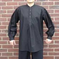 Leonardo Carbone Hemd Mit Knöpfen, Schwarz -Angebote Wikinger Kleidung Store hemd mit knoepfen schwarz 3