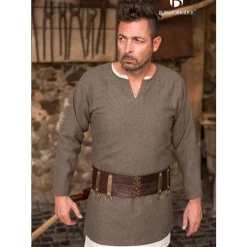Burgschneider Herringbone Tunika Tyr, Oliv Grau -Angebote Wikinger Kleidung Store herringbone tunika tyr oliv grau 2