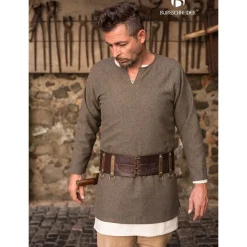 Burgschneider Herringbone Tunika Tyr, Oliv Grau -Angebote Wikinger Kleidung Store herringbone tunika tyr oliv grau 3