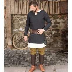 Burgschneider Herringbone Tunika Tyr, Schwarz -Angebote Wikinger Kleidung Store herringbone tunika tyr schwarz 3