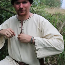 Leonardo Carbone Historische Tunika Mit Authentischem Innenfutter, Creme -Angebote Wikinger Kleidung Store historische tunika mit authentischem innenfutter c 3