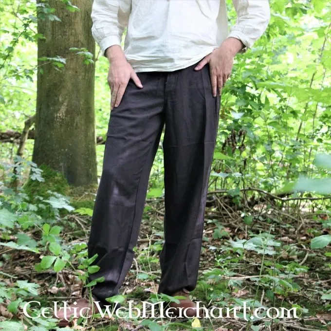 Leonardo Carbone Hose Mit Knöpfen, Schwarz 3 Leonardo Carbone Hose Mit Knöpfen, Schwarz – Bild 3