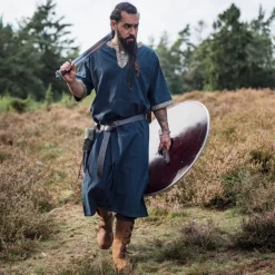 Leonardo Carbone Keltische Tunika, Kurze Ärmel, Blau