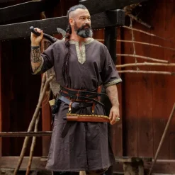 Leonardo Carbone Keltische Tunika, Kurze Ärmel, Dunkelbraun