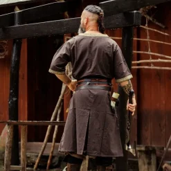 Leonardo Carbone Keltische Tunika, Kurze Ärmel, Dunkelbraun -Angebote Wikinger Kleidung Store keltische tunika kurze aermel dunkelbraun 3