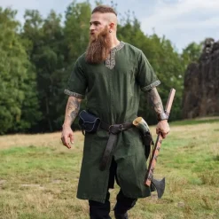 Leonardo Carbone Keltische Tunika, Kurze Ärmel, Grün