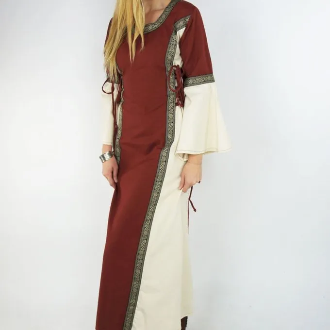 Leonardo Carbone Kleid Cleena Creme-rot 2 Leonardo Carbone Kleid Cleena Creme-rot – Bild 2