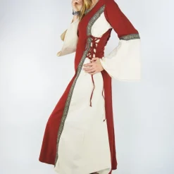 Leonardo Carbone Kleid Cleena Creme-rot