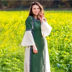 Leonardo Carbone Kleid Cleena Grün-weiß