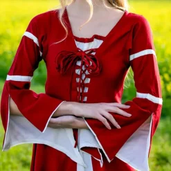 Leonardo Carbone Kleid Eleanora Rot-weiß -Angebote Wikinger Kleidung Store kleid eleanora rot weiss 2