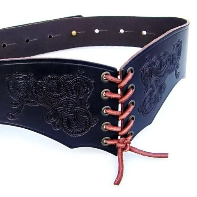 Korsetgurt Bertholdin B Mit Viking-Motiv, Schwarzes Leder 4 Korsetgurt Bertholdin B Mit Viking-Motiv, Schwarzes Leder – Bild 4