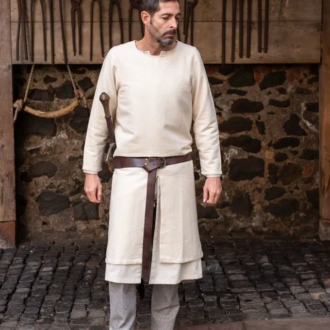 Burgschneider Lange Mittelalterliche Tunika Arnaud, Natürliche 1 Burgschneider Lange Mittelalterliche Tunika Arnaud, Natürliche