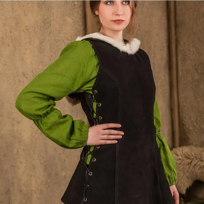 Mytholon Lederkleid Freya, Schwarz 1 Mytholon Lederkleid Freya, Schwarz