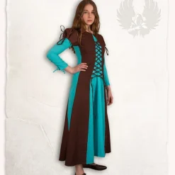 Mytholon Mädchen Kleid Rebecka, Blau-braun -Angebote Wikinger Kleidung Store maedchen kleid rebecka blau braun 3