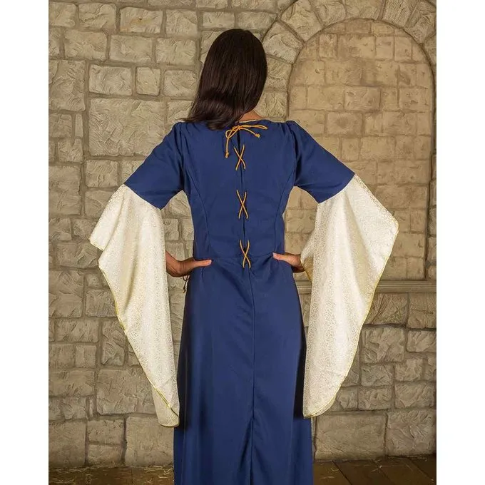 Mytholon Mittelalter Kleid Fiona, Blau/natur 2 Mytholon Mittelalter Kleid Fiona, Blau/natur – Bild 2