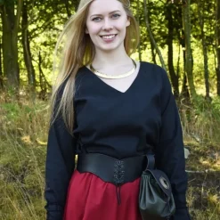 Mittelalterliche Bluse Aubrey, Schwarz