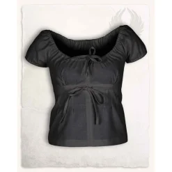 Mytholon Mittelalterliche Bluse Claudia, Schwarz
