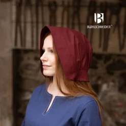 Burgschneider Mittelalterliche Cap Helga, Burgund 5 Burgschneider Mittelalterliche Cap Helga, Burgund -Angebote Wikinger Kleidung Store mittelalterliche cap helga burgund 2