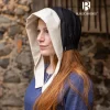 Burgschneider Mittelalterliche Kappe Dagmar, Schwarz-Creme