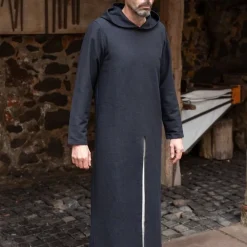 Burgschneider Mittelalterliche Kapuze Tunika Renaud, Schwarz -Angebote Wikinger Kleidung Store mittelalterliche kapuze tunika renaud schwarz 2
