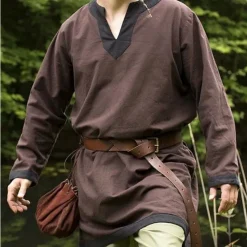 Epic Armoury Mittelalterliche Langärmelige Tunika Braun -Angebote Wikinger Kleidung Store mittelalterliche langaermelige tunika braun 2