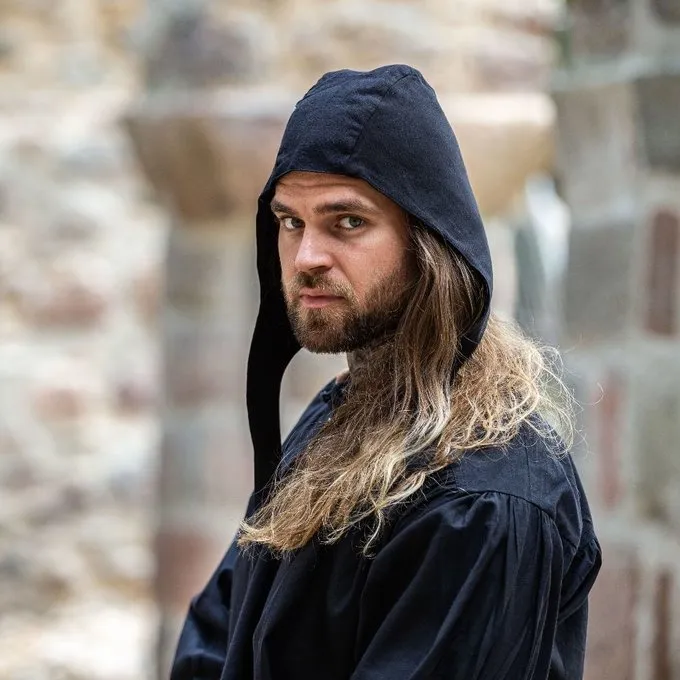 Leonardo Carbone Mittelalterliche Mütze, Schwarz 2 Leonardo Carbone Mittelalterliche Mütze, Schwarz – Bild 2