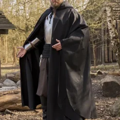 Epic Armoury Mittelalterlicher Mantel Terrowin, Schwarz