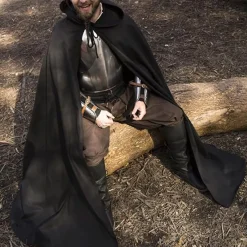 Epic Armoury Mittelalterlicher Mantel Terrowin, Schwarz -Angebote Wikinger Kleidung Store mittelalterlicher mantel terrowin schwarz 3