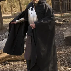 Epic Armoury Mittelalterlicher Mantel Terrowin, Schwarz -Angebote Wikinger Kleidung Store mittelalterlicher mantel terrowin schwarz 4