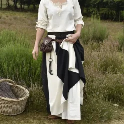 Mittelalterlicher Rock Loreena, Schwarz-natürliche -Angebote Wikinger Kleidung Store mittelalterlicher rock loreena schwarz natuerliche 3