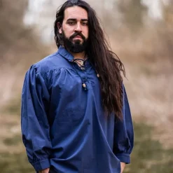 Leonardo Carbone Mittelalterliches Hemd, Blau