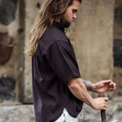 Leonardo Carbone Mittelalterliches Hemd Mit Kurzen Ärmeln, Braun 10 Leonardo Carbone Mittelalterliches Hemd Mit Kurzen Ärmeln, Braun -Angebote Wikinger Kleidung Store mittelalterliches hemd mit kurzen aermeln braun 4